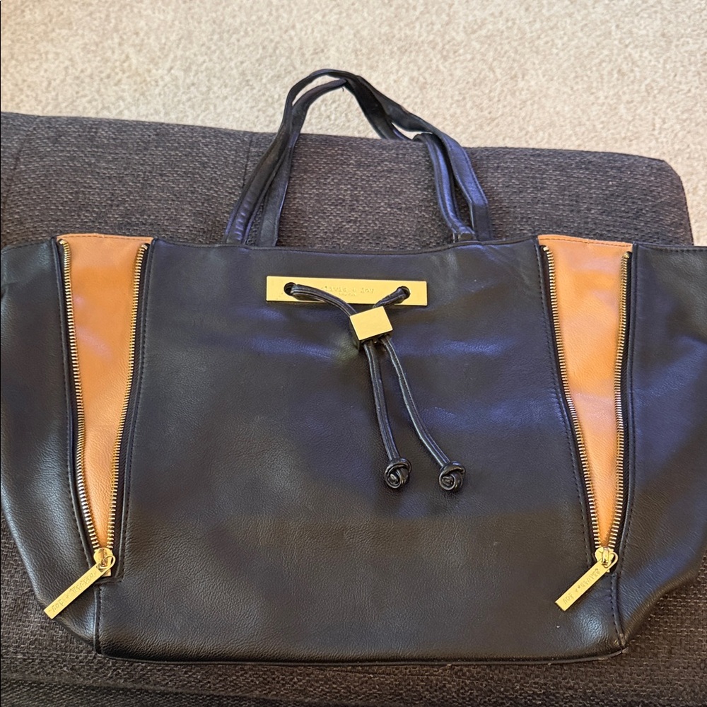 Olivia + Joy Black Tote with Gold Accents